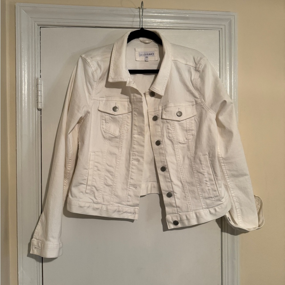 LOFT White Denim Jacket